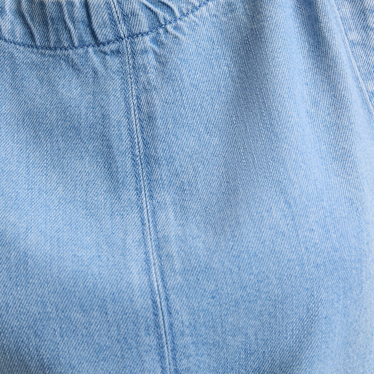 Top sans manches col rond en denim bleu bleach, LA REDOUTE COLLECTIONS