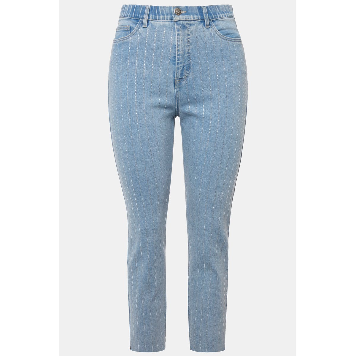 Jean mom coupe 5 poches taille haute bleu clair, STUDIO UNTOLD
