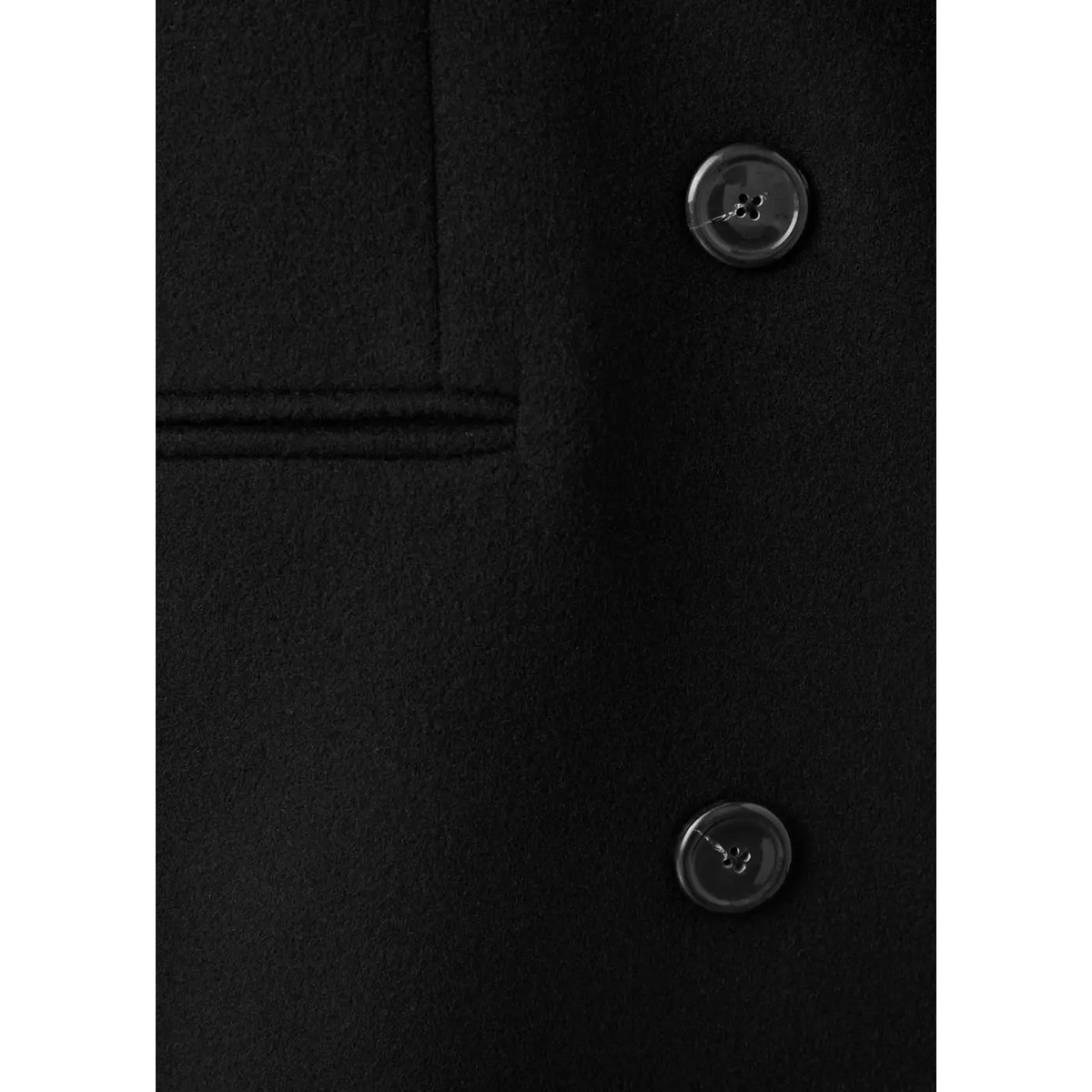 Double-breasted virgin wool coat noir, MANGO