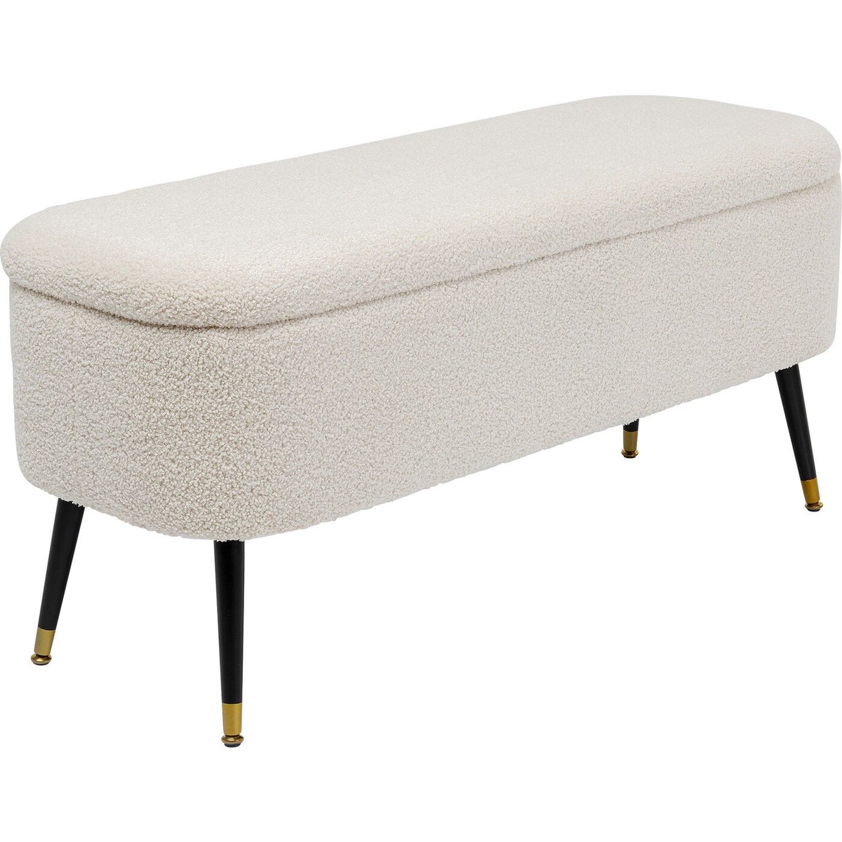 Banc-coffre en bouclette, RICO beige, KARE DESIGN
