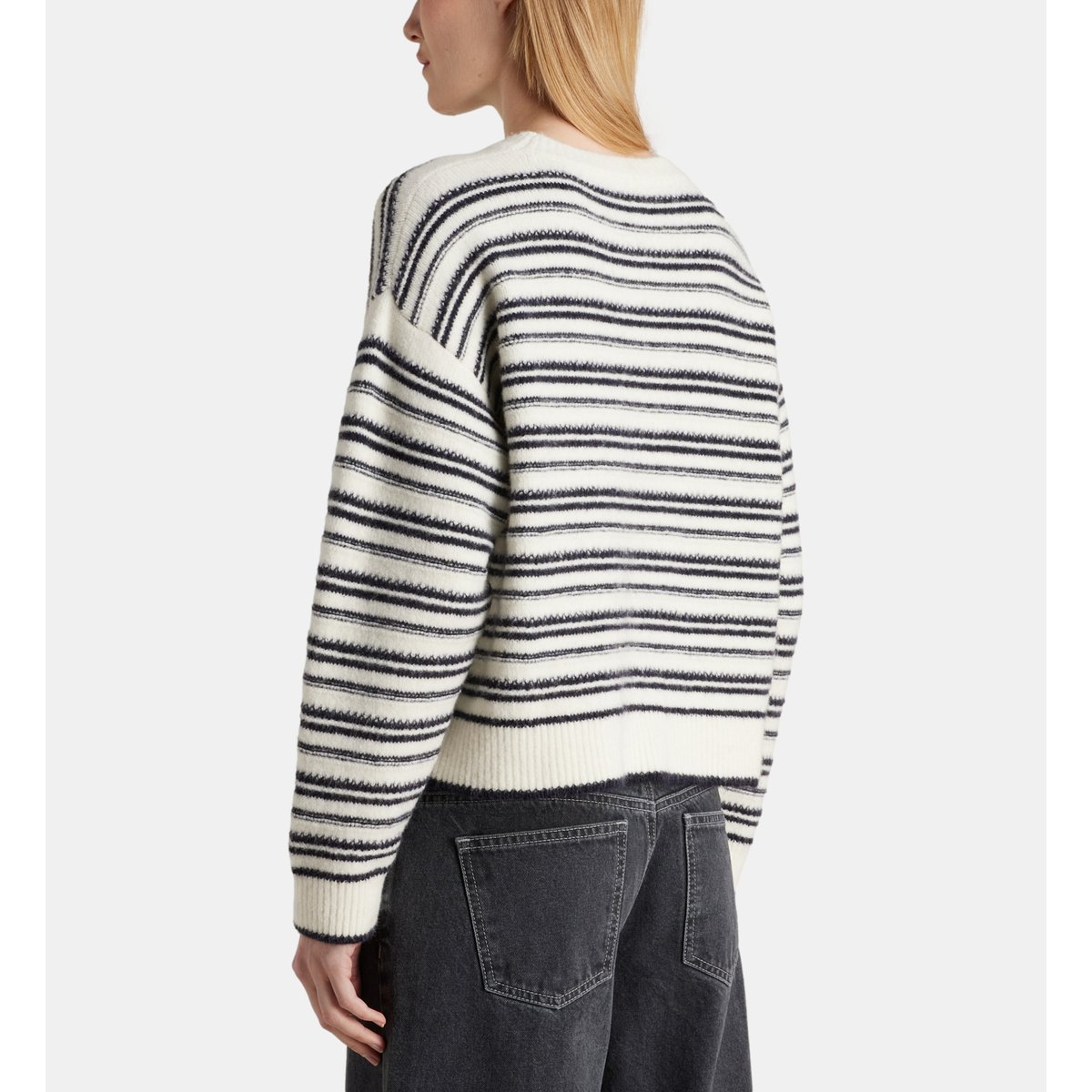 Pull taro mil maille mousseuse écru et noir, GALERIES LAFAYETTE