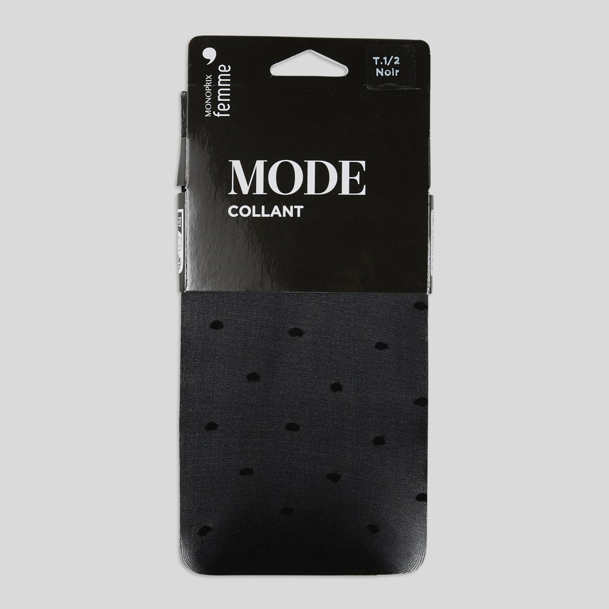 Paire de collant plumetis MONOPRIX noir, MONOPRIX