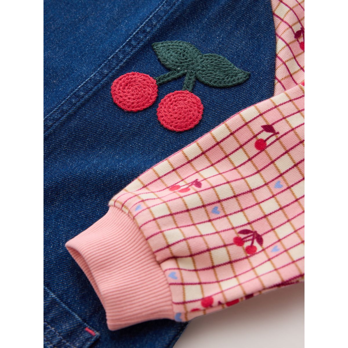 Robe en jean à manches raglan impression cerise, NEXT