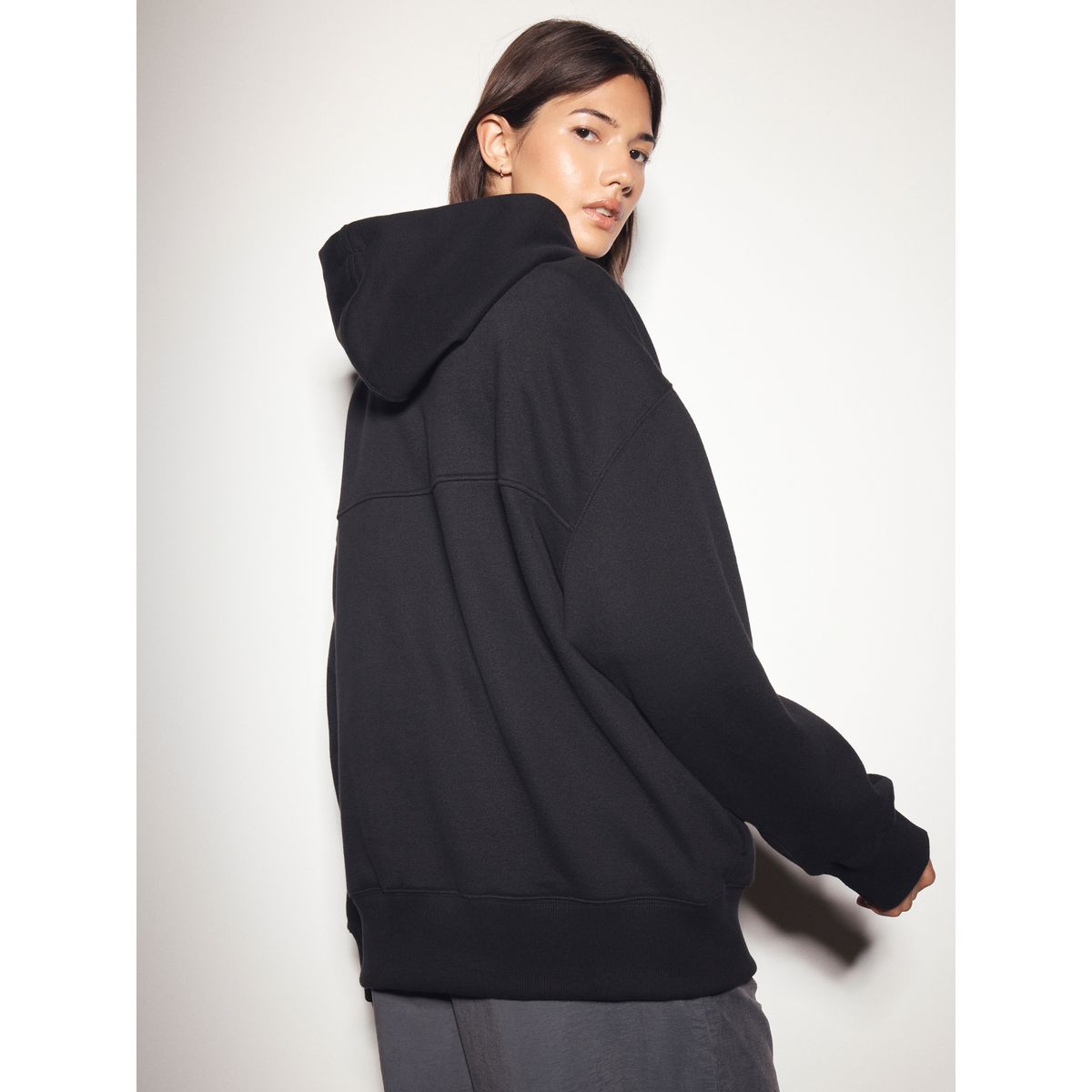 Sweat à capuche style sport enfiler noir, NEXT
