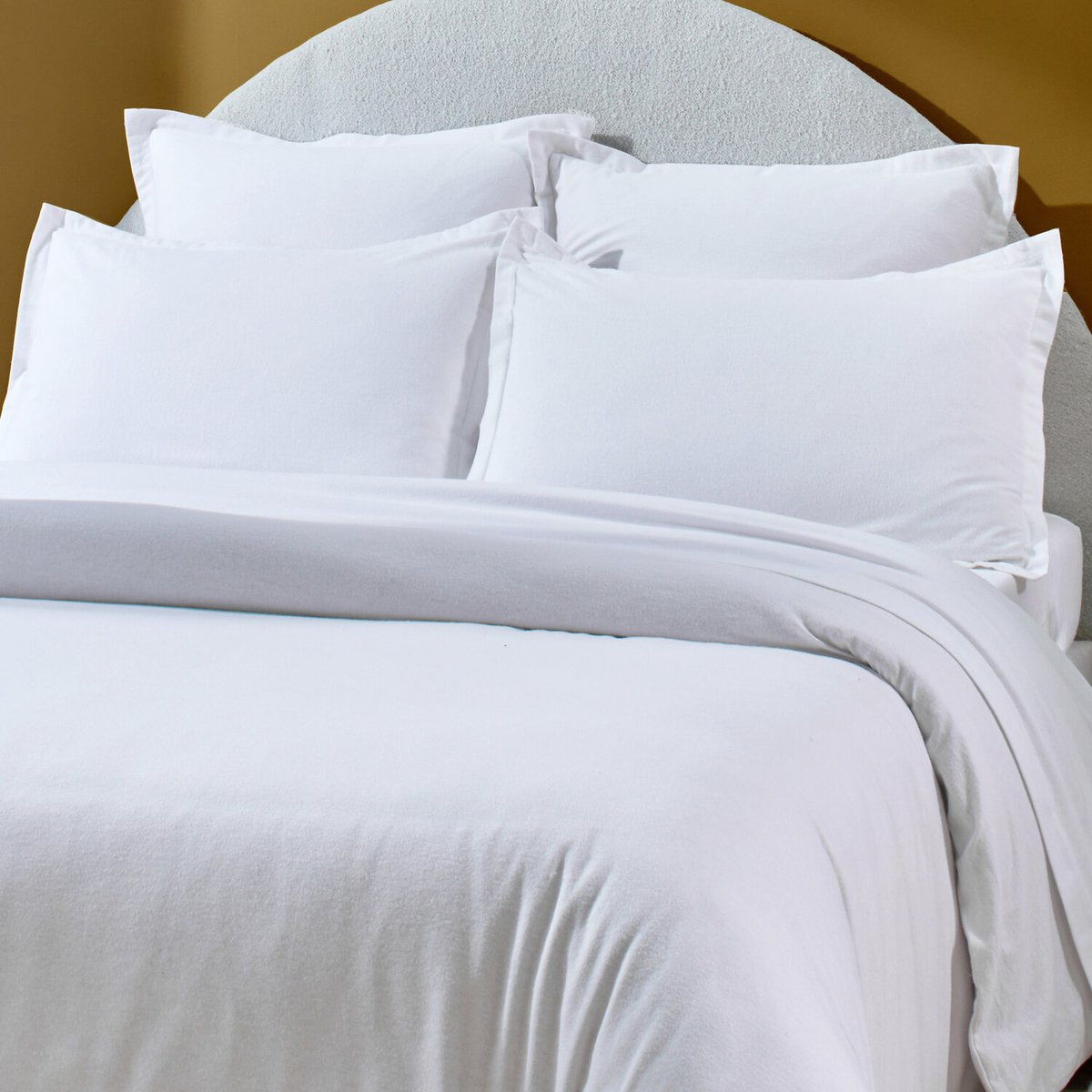 Taie d'oreiller en coton unie, OREA blanc, C DESIGN HOME TEXTILE