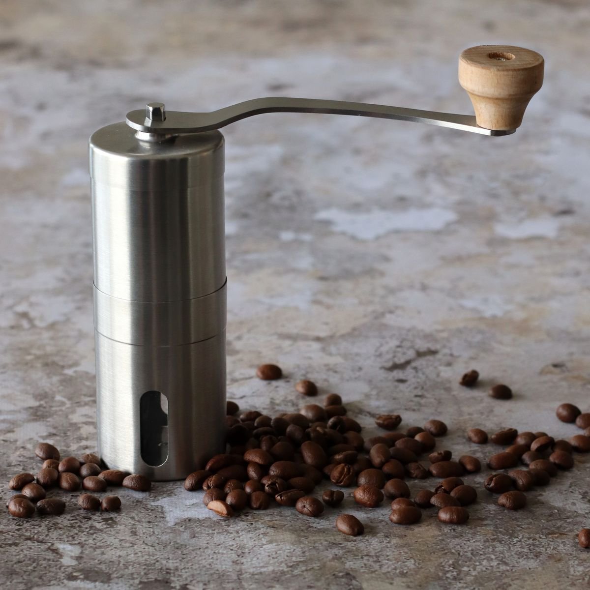 Moulin à café à manivelle en acier inoxydable inox, OGO LIVING