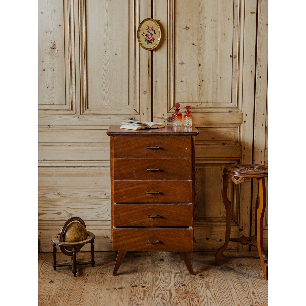 Chiffonnier en bois Valery N°94 - Bon état bois foncé, DEBONGOUT
