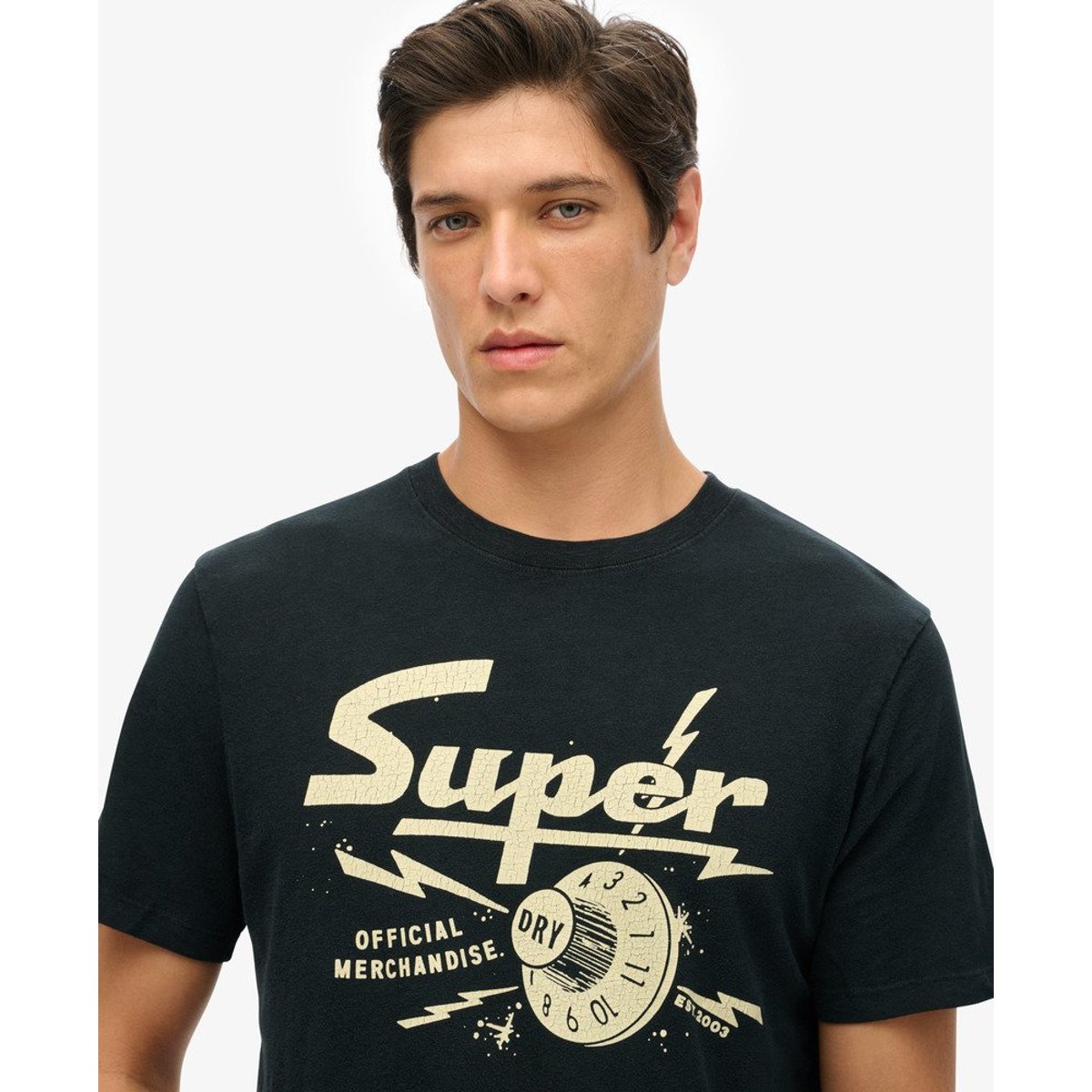 T-shirt graphique Retro Rocker noir de jais, SUPERDRY