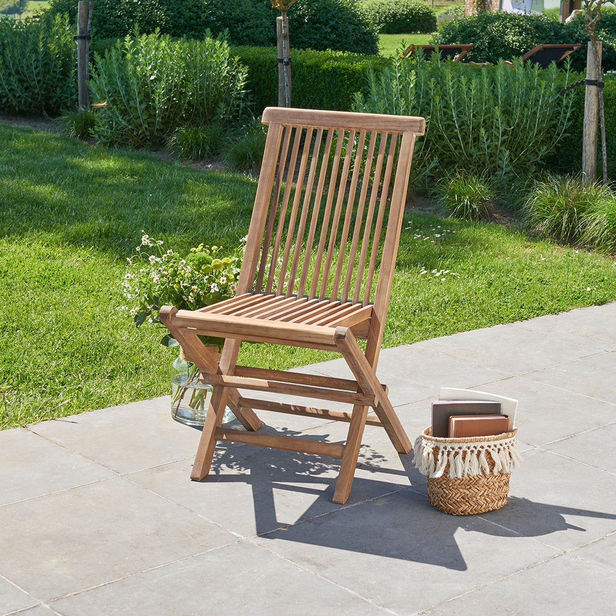 Chaise de jardin en teck huilé pliante BALI marron, BERAH GETAH