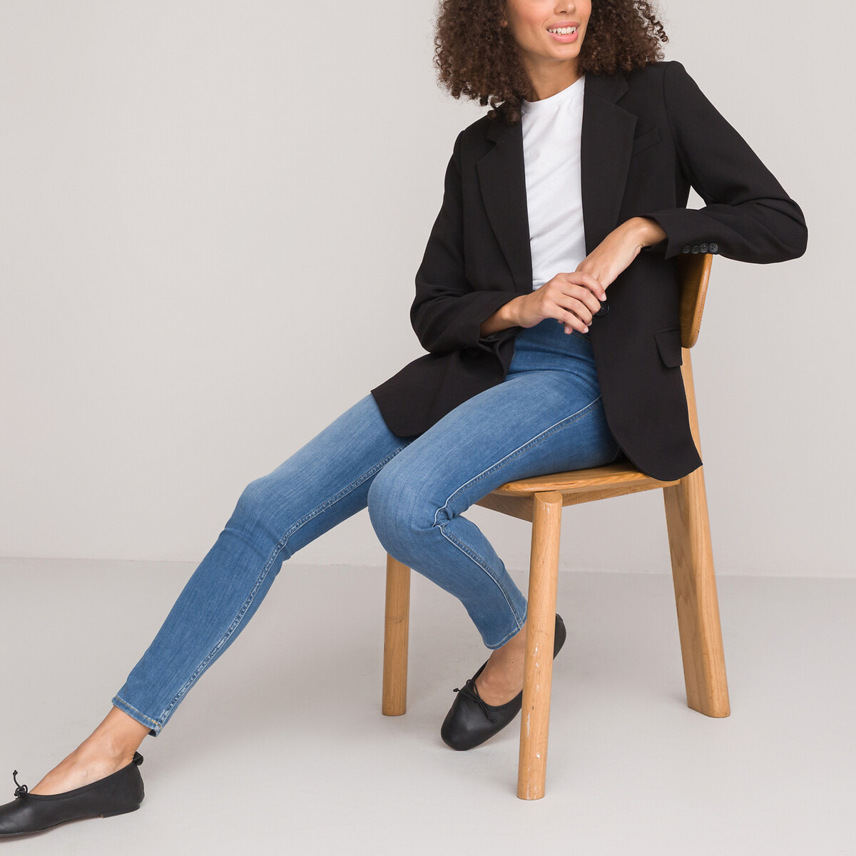 Blazer coupe ample noir, LA REDOUTE COLLECTIONS