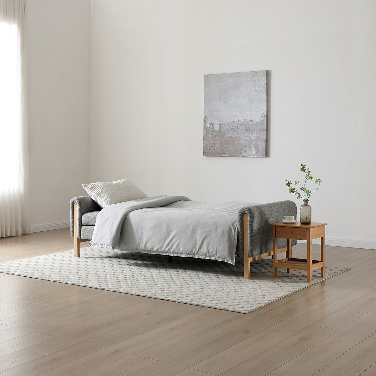 Quincy Textured Weave Click-Clack Sofa Bed grey, SO'HOME