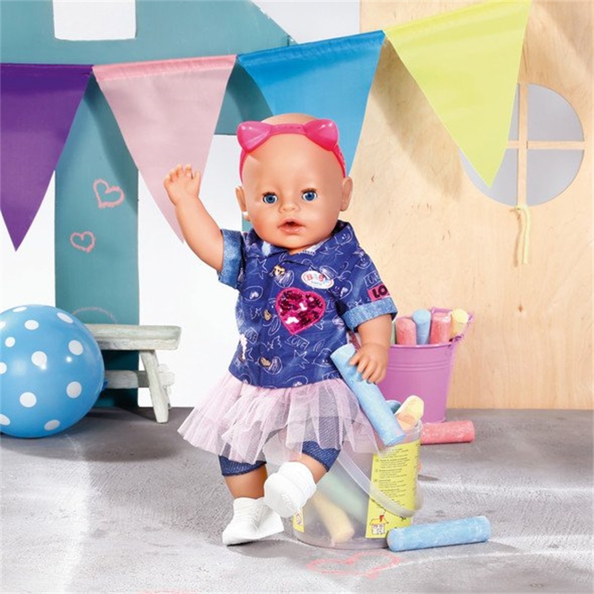 Baby Born Deluxe Ensemble Robe en Jeans 43 cm multicolore, ZAPF CREATION