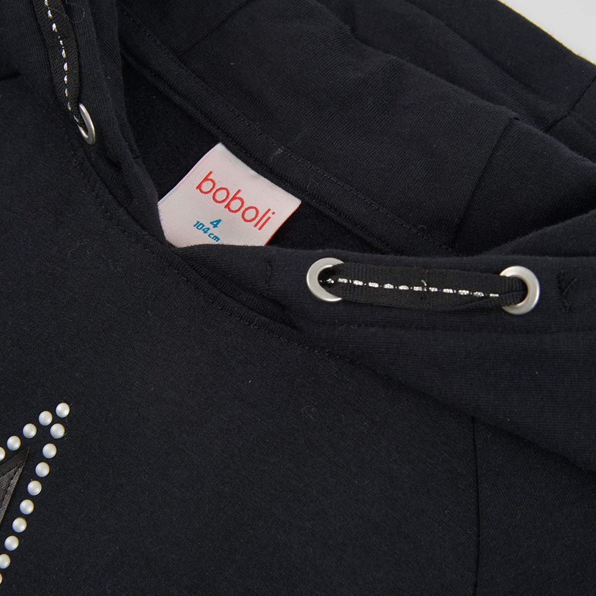 Robe en molleton avec étoile et capuche noir, BOBOLI