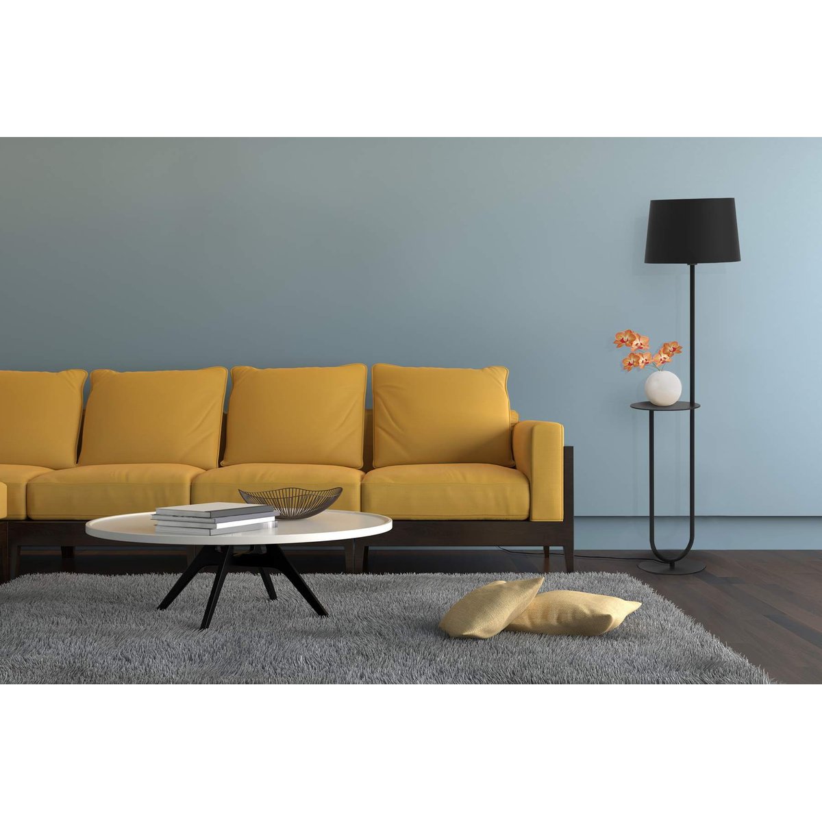 Lampadaire design en métal , DUO noir, ALUMINOR