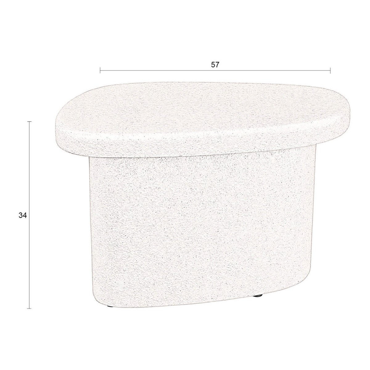 Table d'appoint organique en marbre recyclé H35cm- VEDA écru, DUTCHBONE