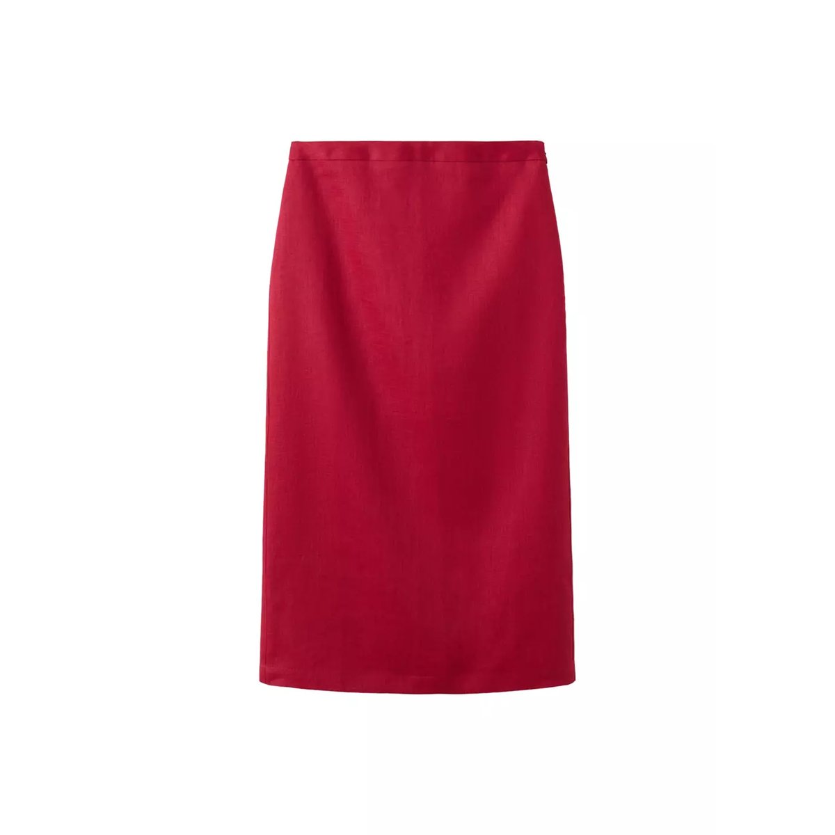 Jupe midi lin rouge, MANGO