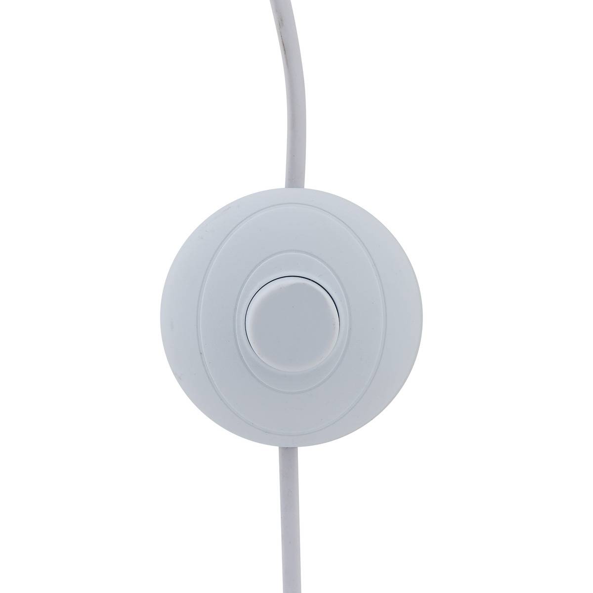 Lampadaire grès abat-jour tissu ALITHA beige, ATMOSPHERA