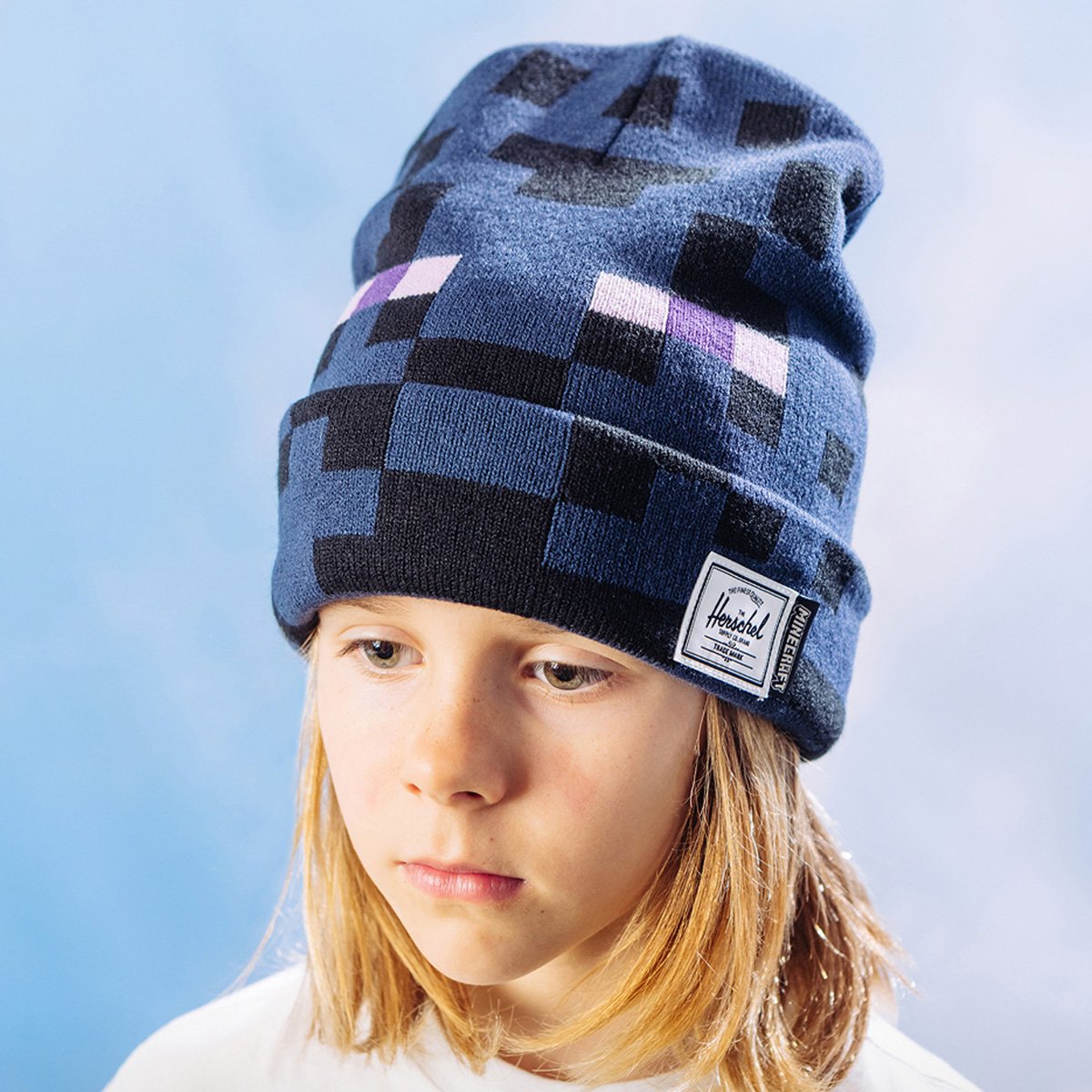 Bonnet à revers MINECRAFT ELMER UNISEX bleu pétrole, HERSCHEL