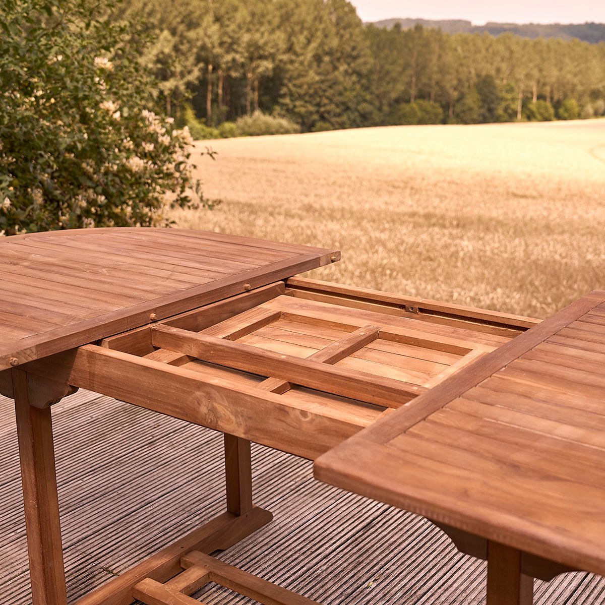 Table de jardin en teck huilé extensible 8/10 places  BALI marron, BERAH GETAH