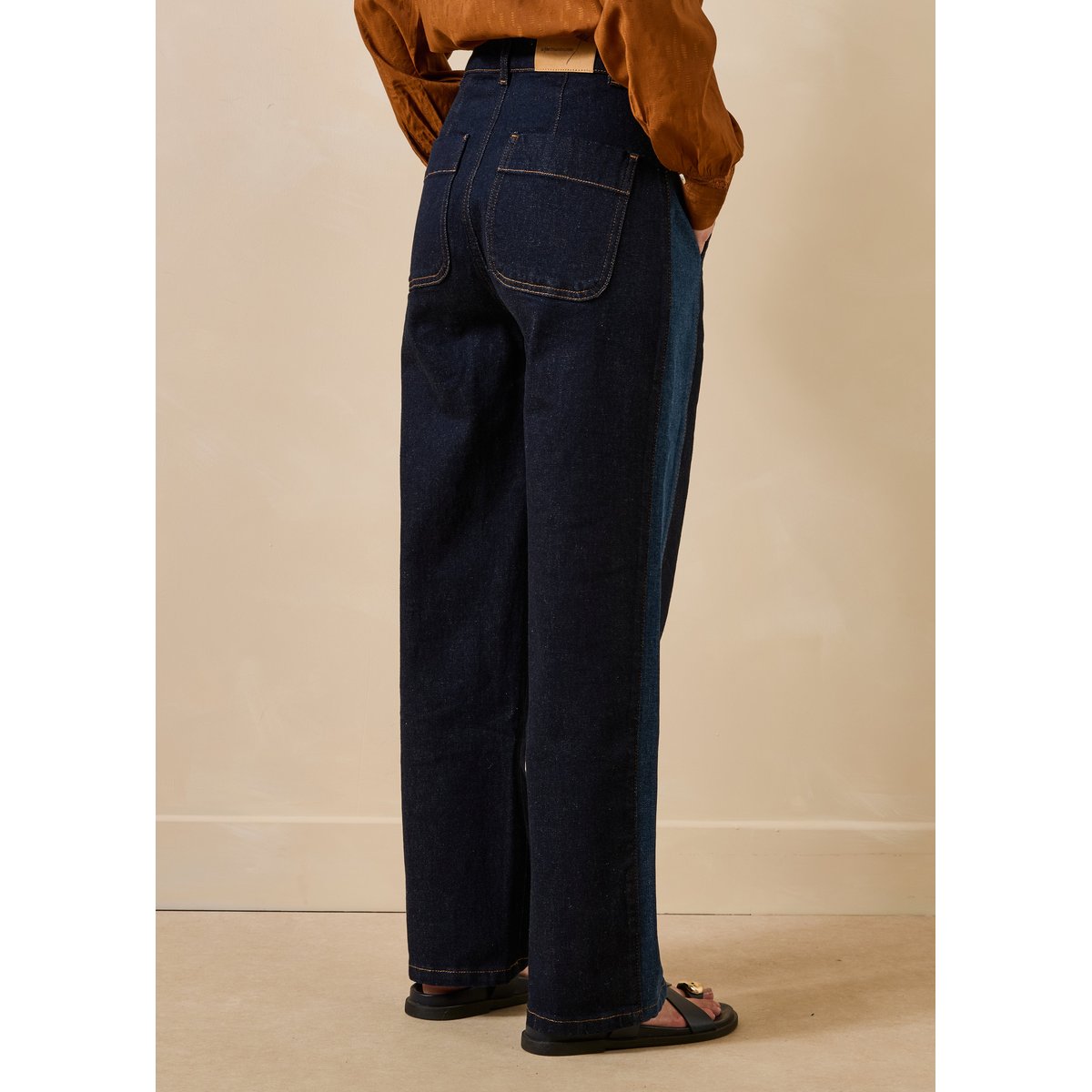 Jean barrel en coton biologique brut/medium, LA FEE MARABOUTEE