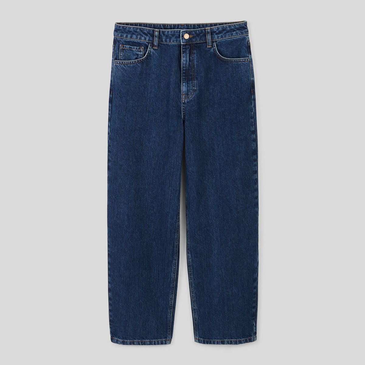 Jean large en coton stone denim, MONOPRIX