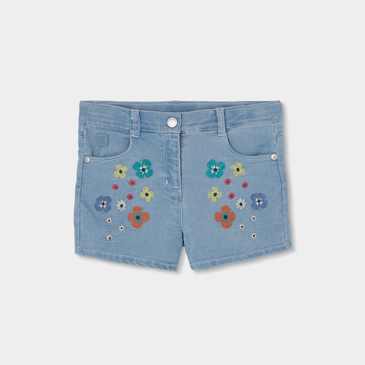Short garçon jean fleurs bleu, BOBOLI