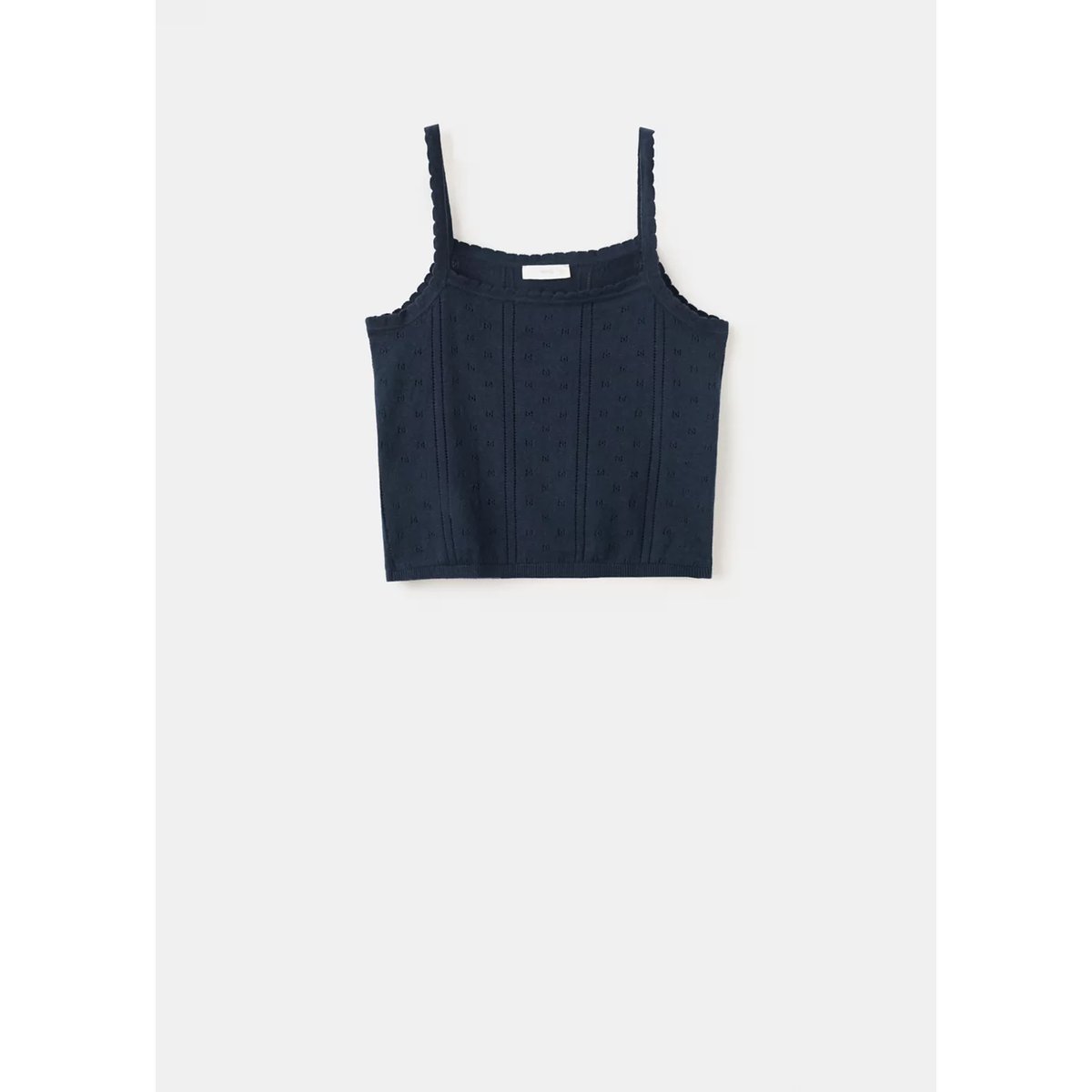 Top maille côtelée bleu marine foncé, MANGO TEEN
