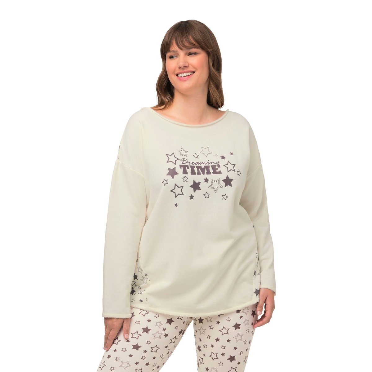 Pull en molleton oversize à col craie, ULLA POPKEN