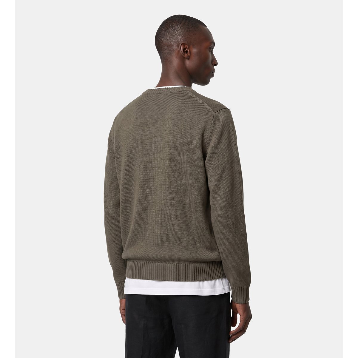 Pull leavy col rond laine mélangée kaki olive, GALERIES LAFAYETTE
