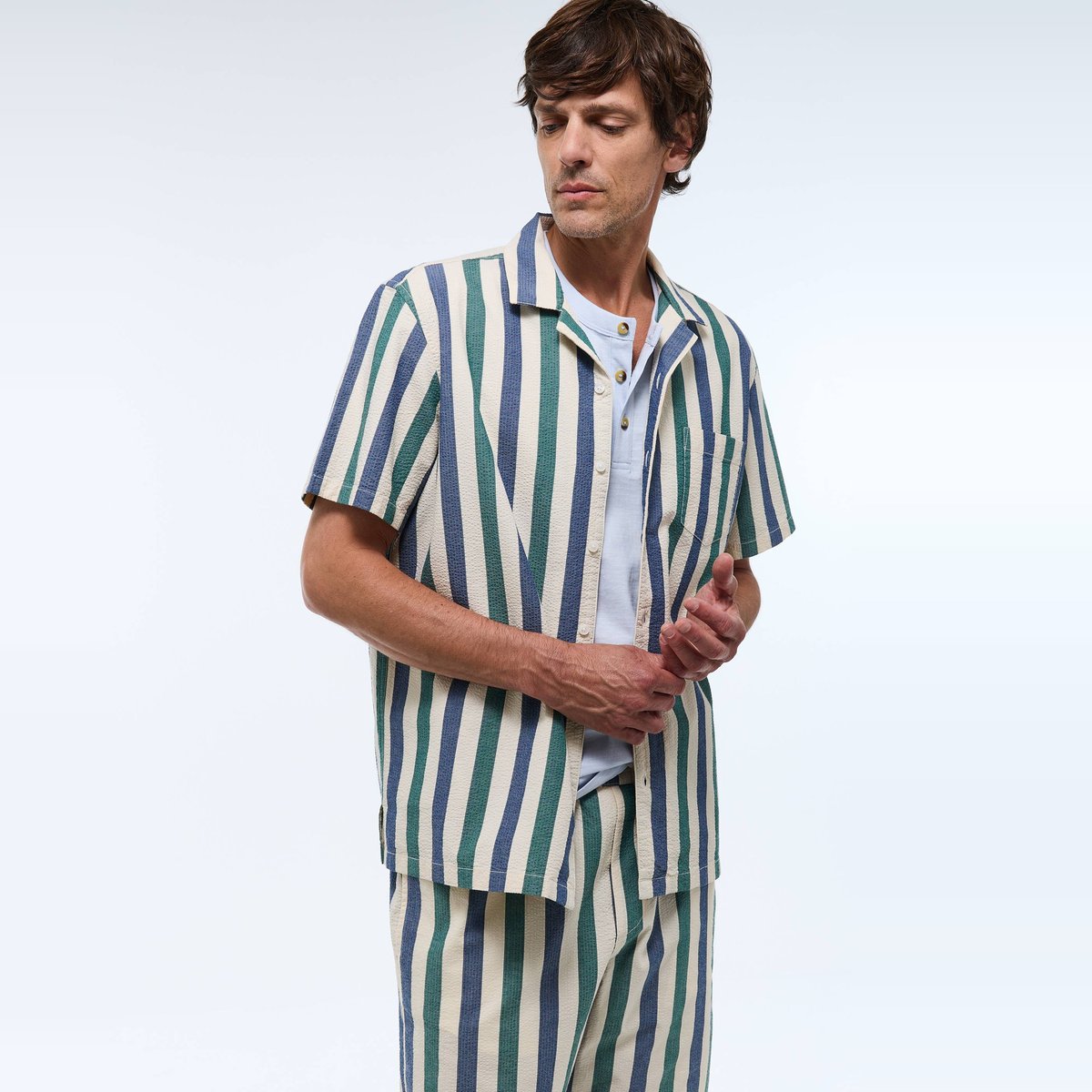 Chemise manches courtes en coton BIO GOTS ecru, MONOPRIX