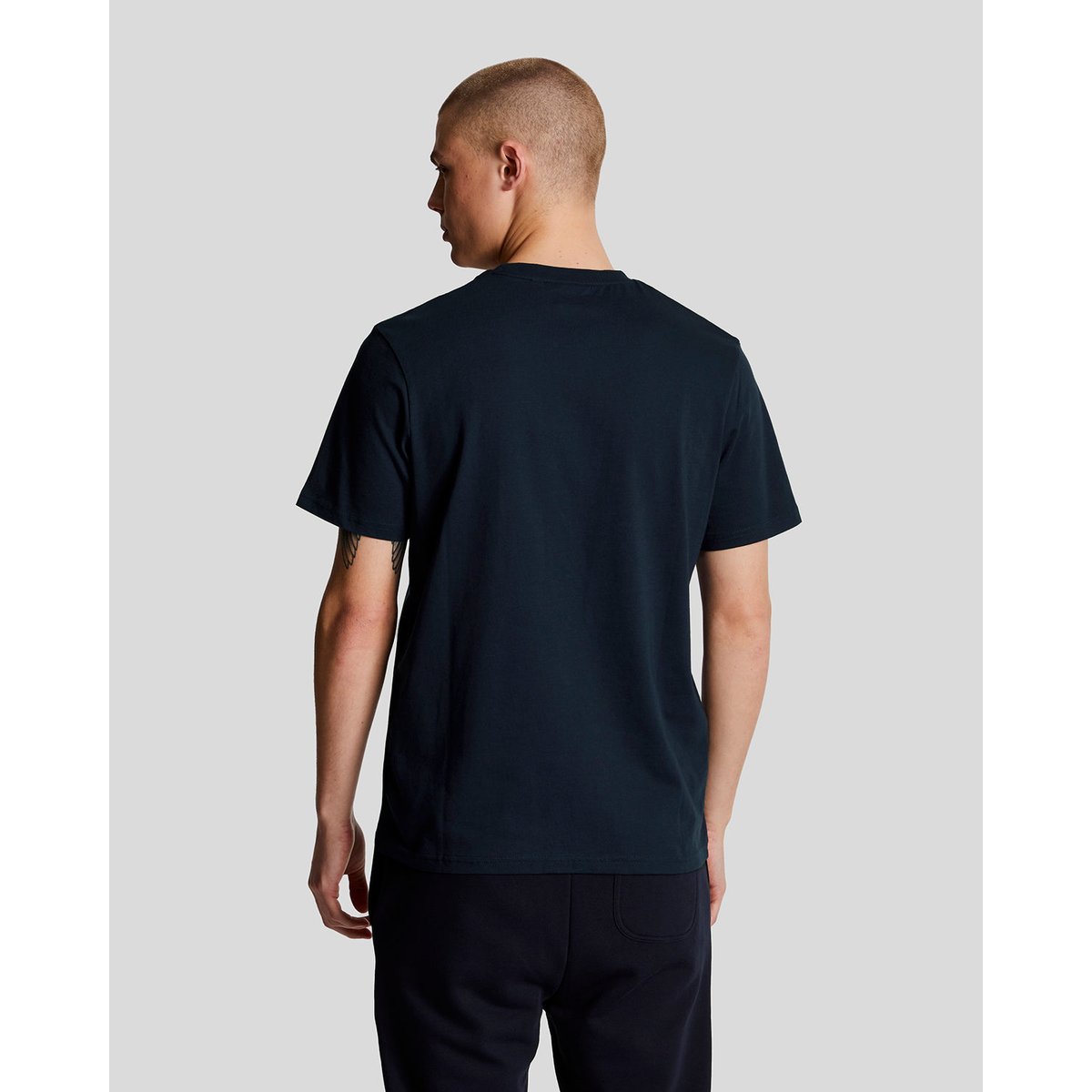 T-shirt en coton col rond bleu marine, LYLE & SCOTT