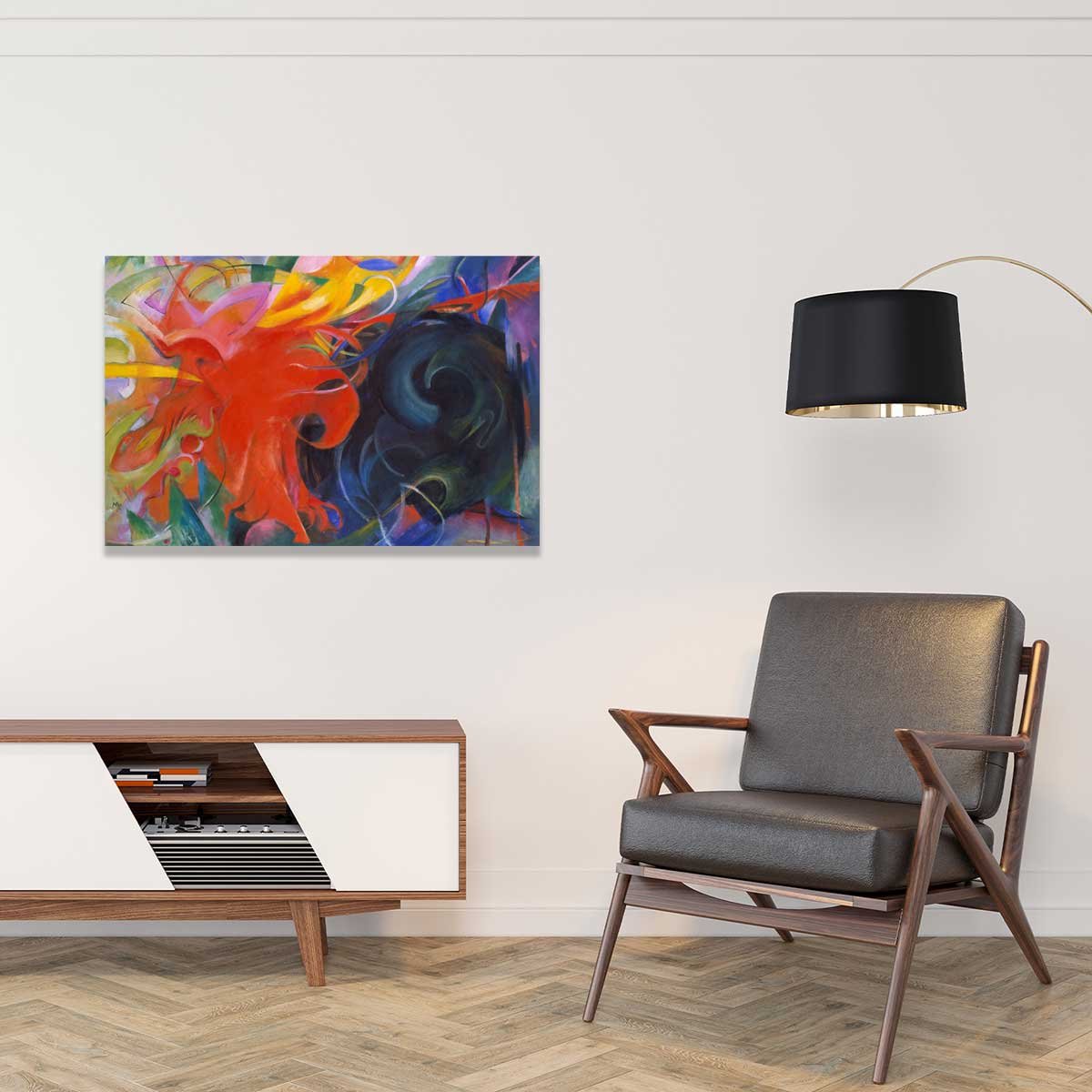 Tableau d'art classsique Fighting forms par Franz Marc tableau alu dibond, HEXOA