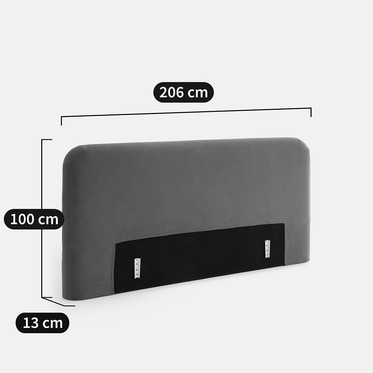 Cabecero con funda extraíble, tejido de terciopelo, BOLEA bronce , LA REDOUTE INTERIEURS