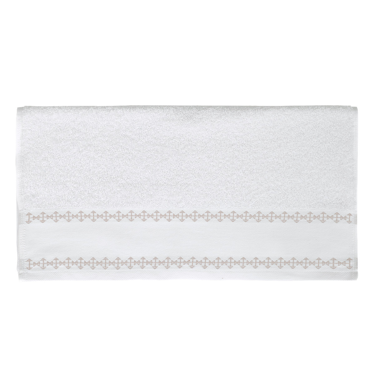 Serviette de toilette tissée jacquard ARROW blanc/ficelle, SENSEI MAISON