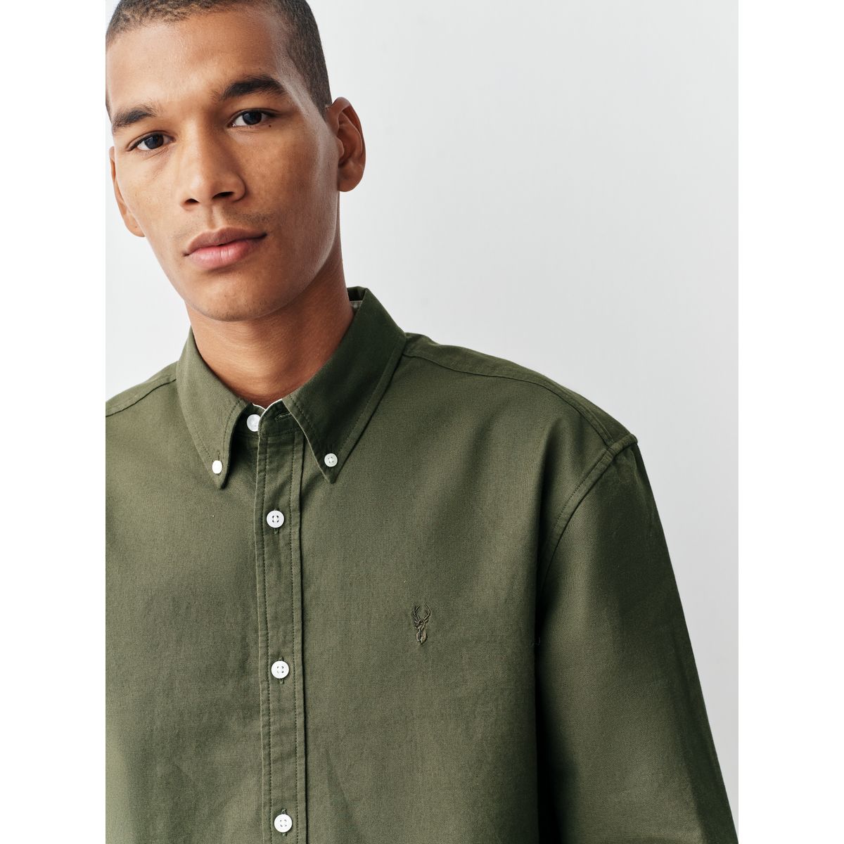 Chemise oxford à manches longues vert foncé, NEXT