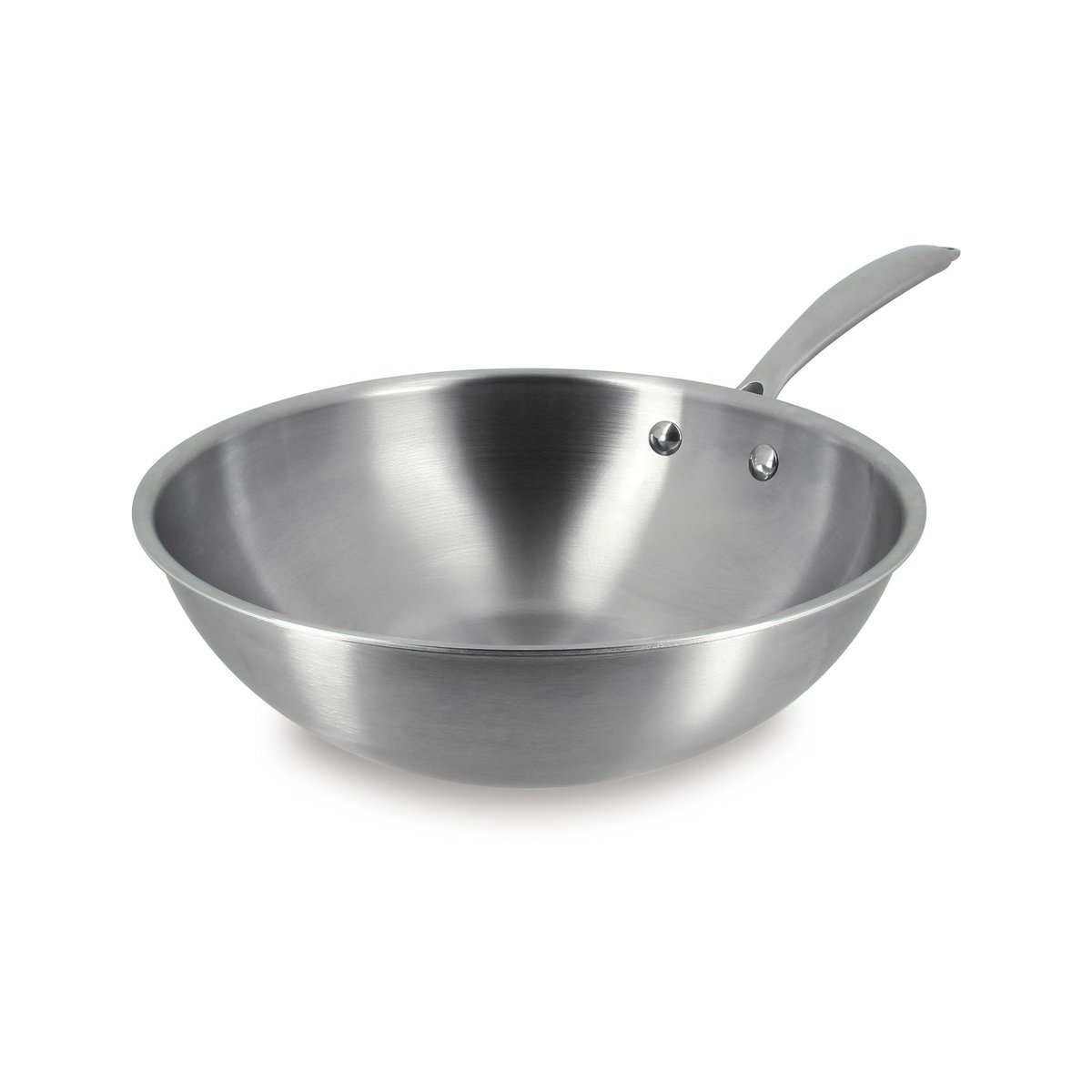 Wok 24 cm en acier inoxydable, TRIPLY inox, MENASTYL