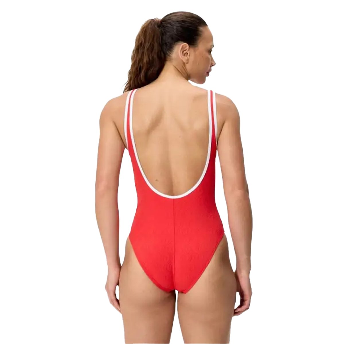 Maillot de bain 1 pièce motif/style ondulé et contrasté rouge, SPEEDO