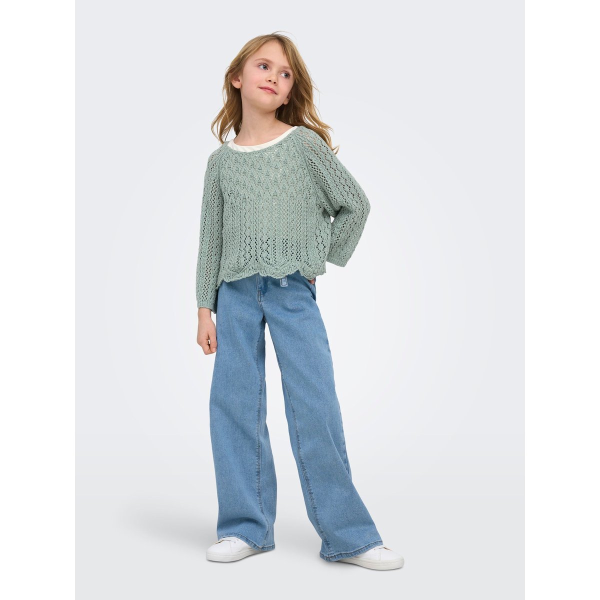 Jean À Jambe Large light blue denim, KIDS ONLY
