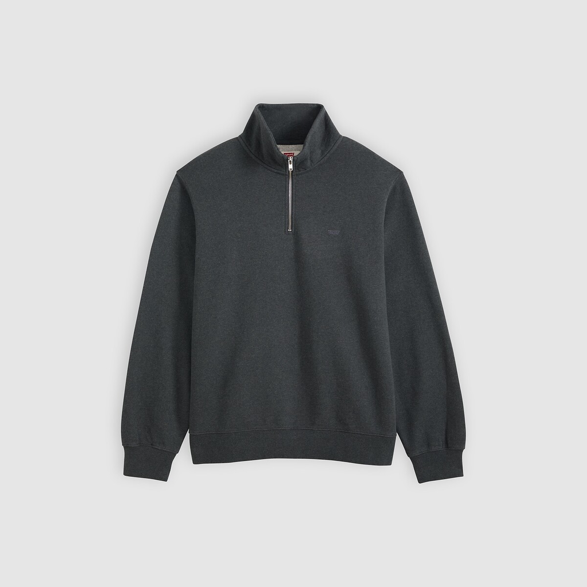 Sweat demi-zip gris foncé chiné, LEVI'S