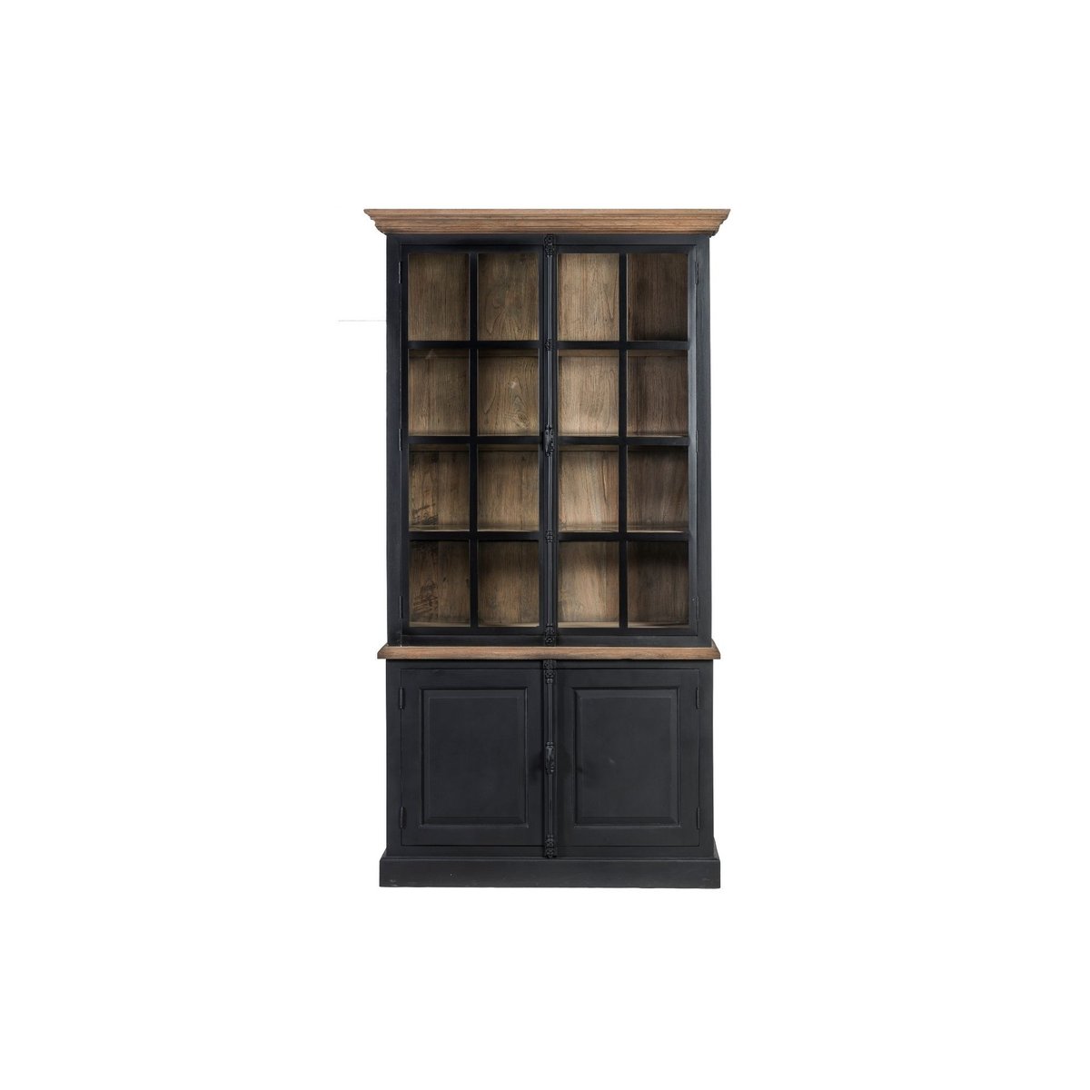 Buffet vaisselier en bois noir 2 portes vitrées - DALILA noir, HELLIN, DEPUIS 1862