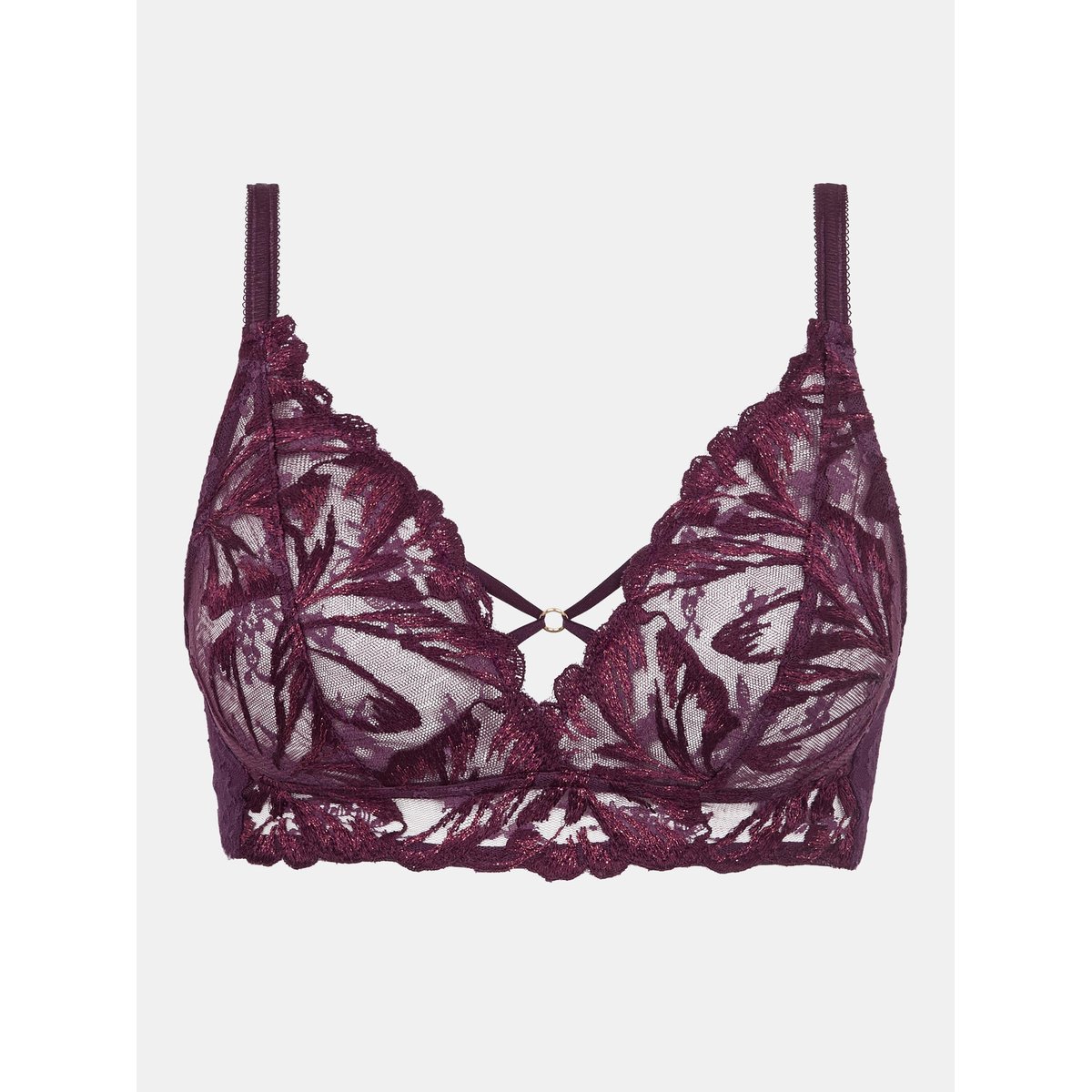 Soutien-gorge sans armature ILLUSION aubergine lurex, CHANTELLE