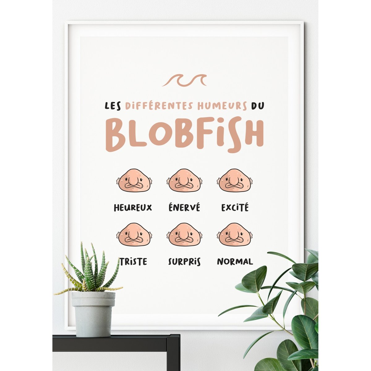 Poster Blobfish blanc, L'AFFICHERIE