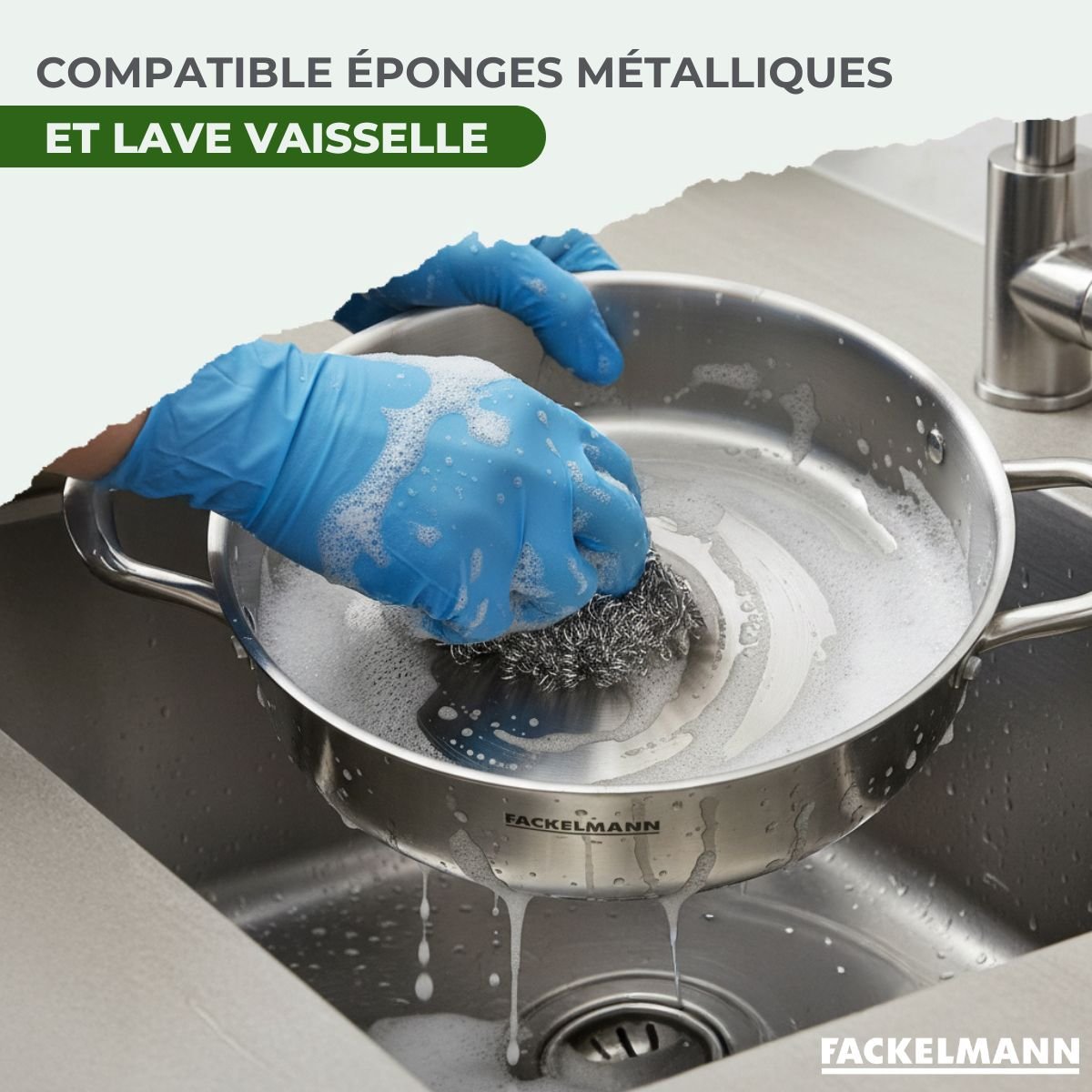 Sautoir 28 cm en inox 18/10 Triply VITA3 inox, FACKELMANN