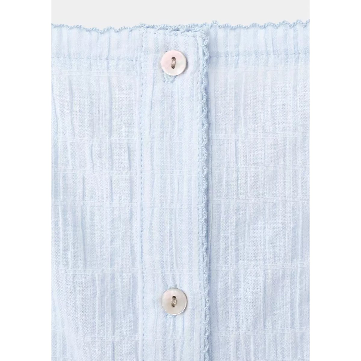 Chemise de nuit coton à bretelles bleu, MANGO
