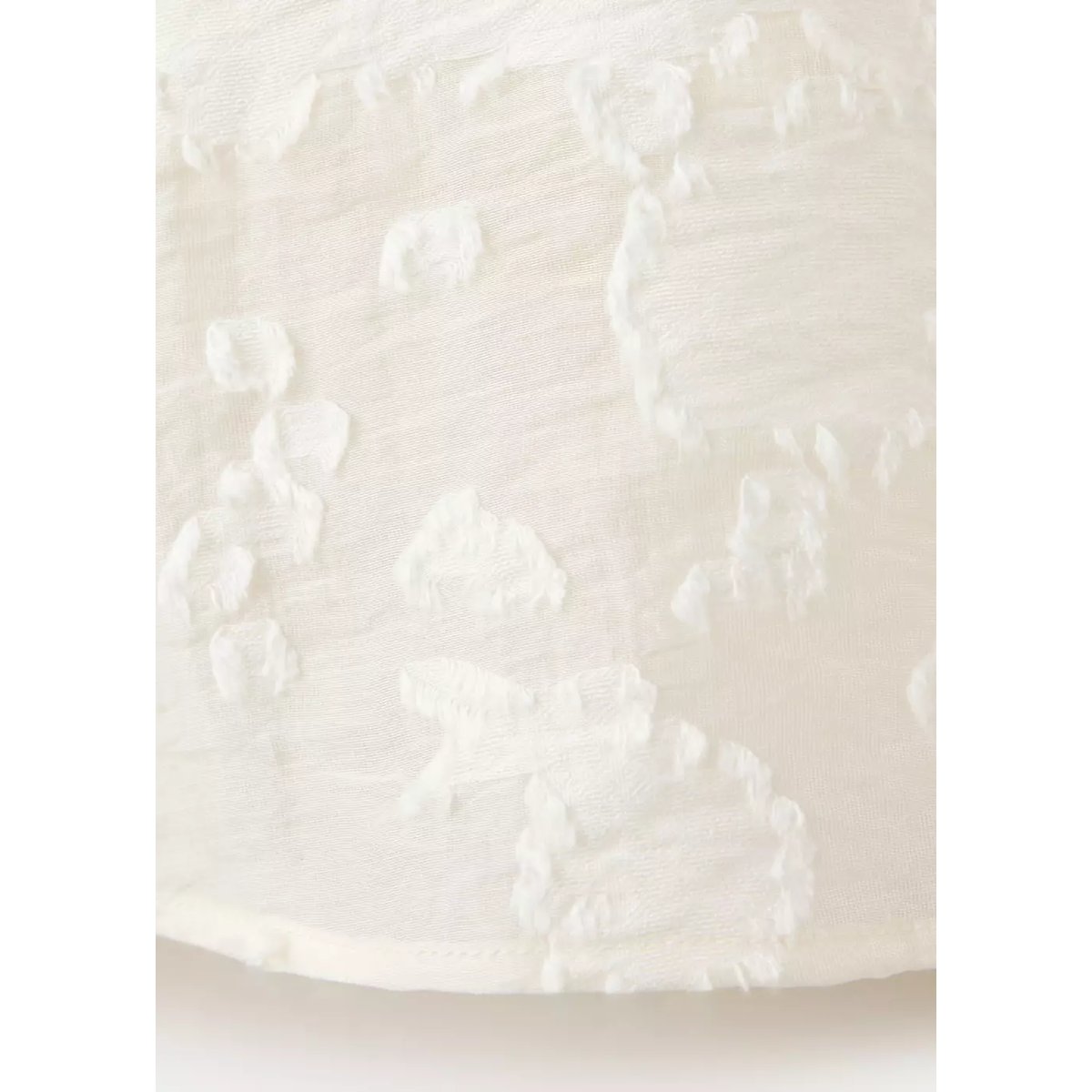 Blouse Lyocell détails brodés blanc cassé, MANGO