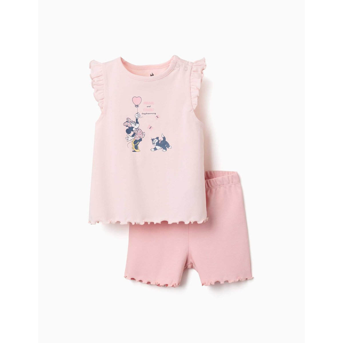 Pyjama short avec imprimé Minnie & Figaro rose clair, ZIPPY