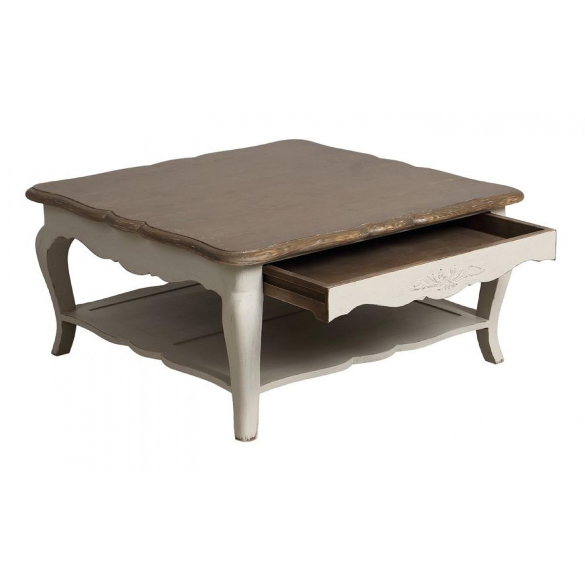 Table basse carrée avec rangement - CHÂTEAU blanc, INTERIOR'S