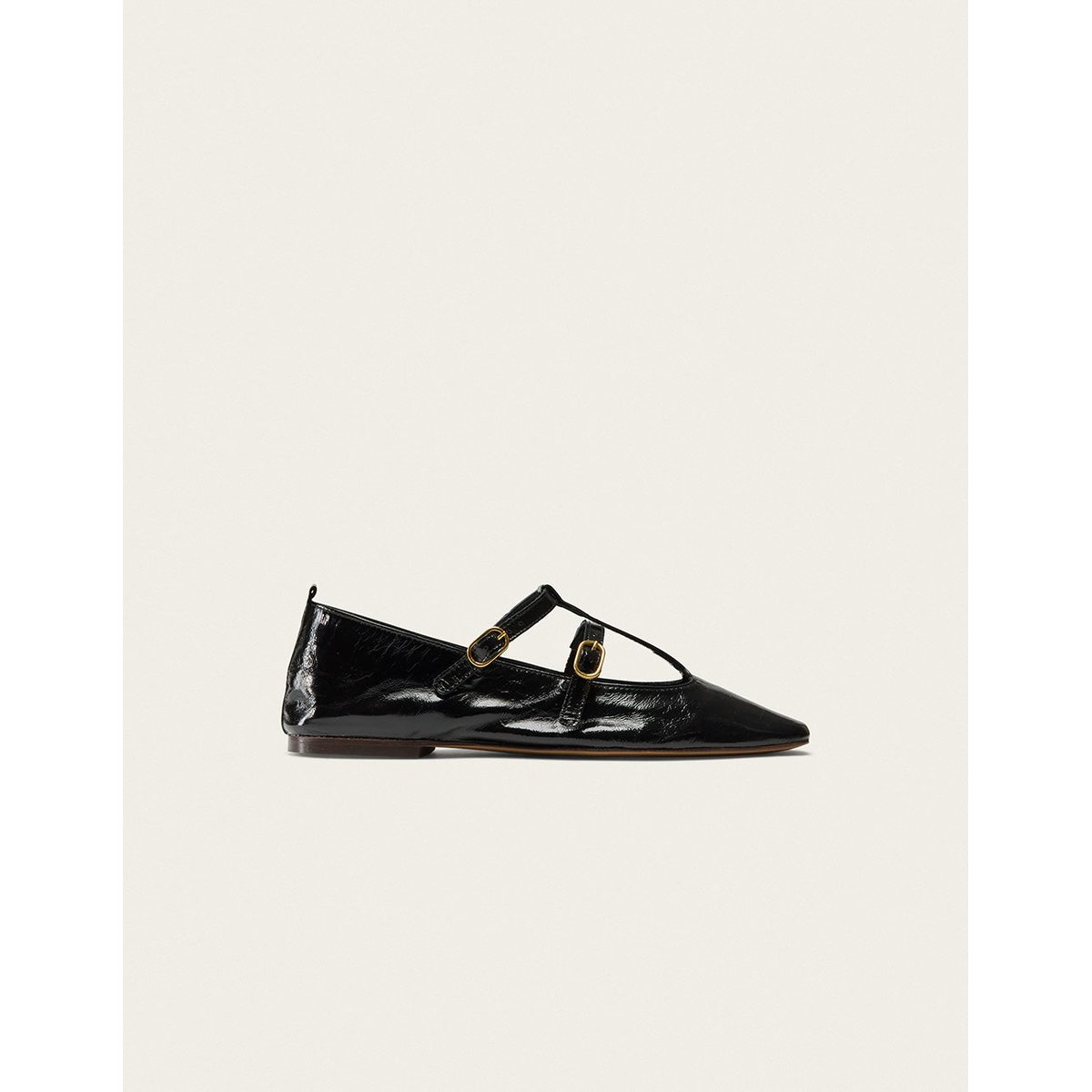 Ballerines SIRA cuir plissé noir, ODAJE