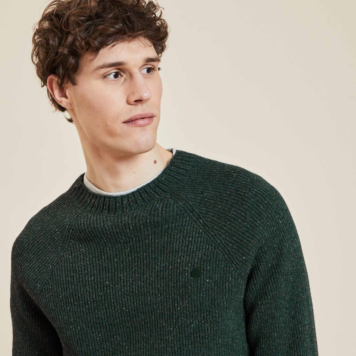Pull laine LUCIO kaki, FAGUO