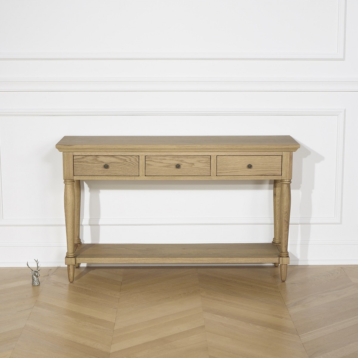 Console 3 tiroirs en chêne EDINBURGH marron, ROBIN DES BOIS